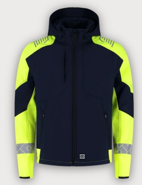 Tricorp Warnschutz Softshelljacke Kapuze Reflective Redefined, Ink-Fluor Yellow