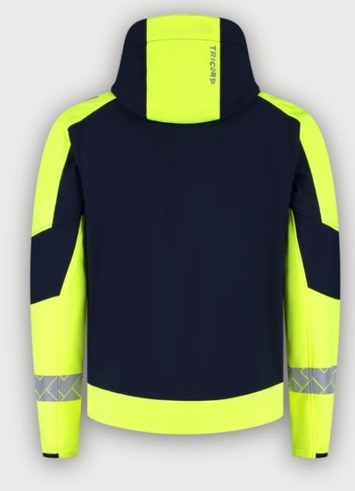 Tricorp Warnschutz Softshelljacke Kapuze Reflective Redefined, Ink-Fluor Yellow