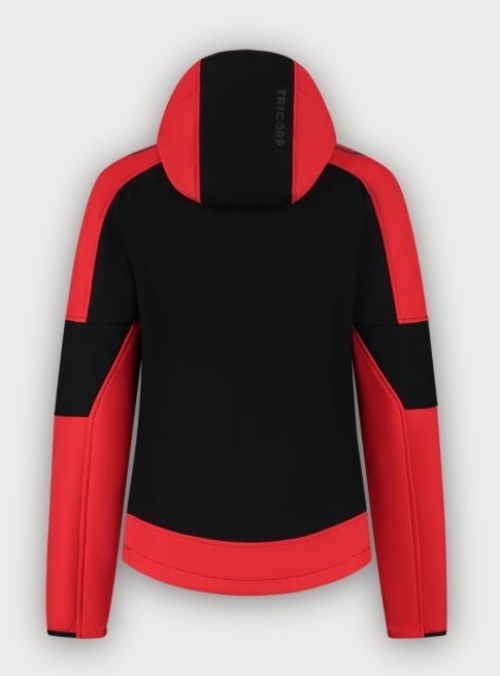 Tricorp Softshelljacke Kapuze Bicolor Redefined Damen, Black-Brightred