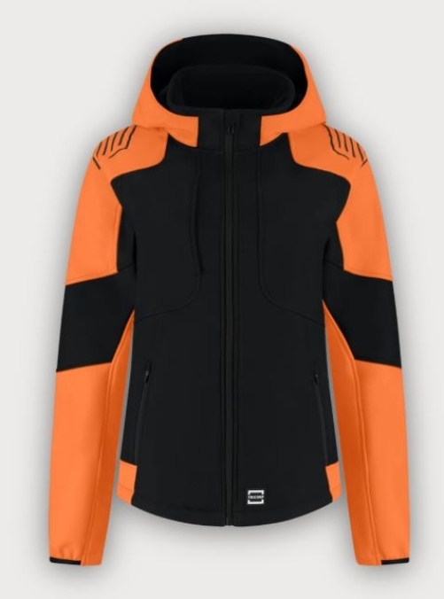 Tricorp Softshelljacke Kapuze Bicolor Redefined Damen, Black-Orange
