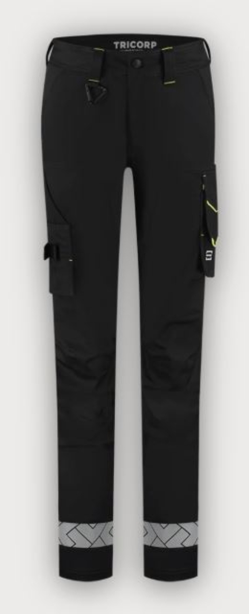 Tricorp Arbeitshose Funktionelle Stretch Reflective Redefined Damen, Black-Fluor Yellow