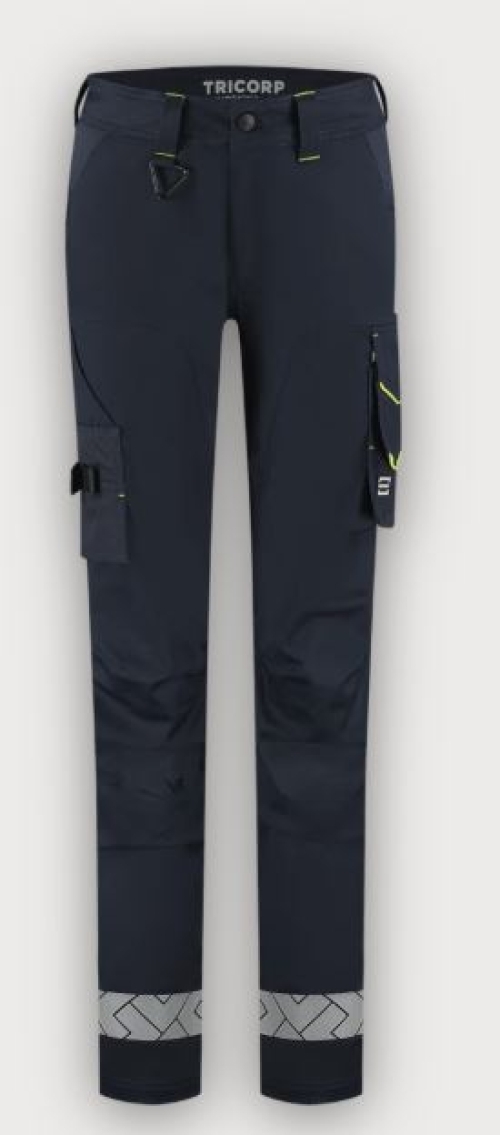 Tricorp Arbeitshose Funktionelle Stretch Reflective Redefined Damen, Ink-Fluor Yellow