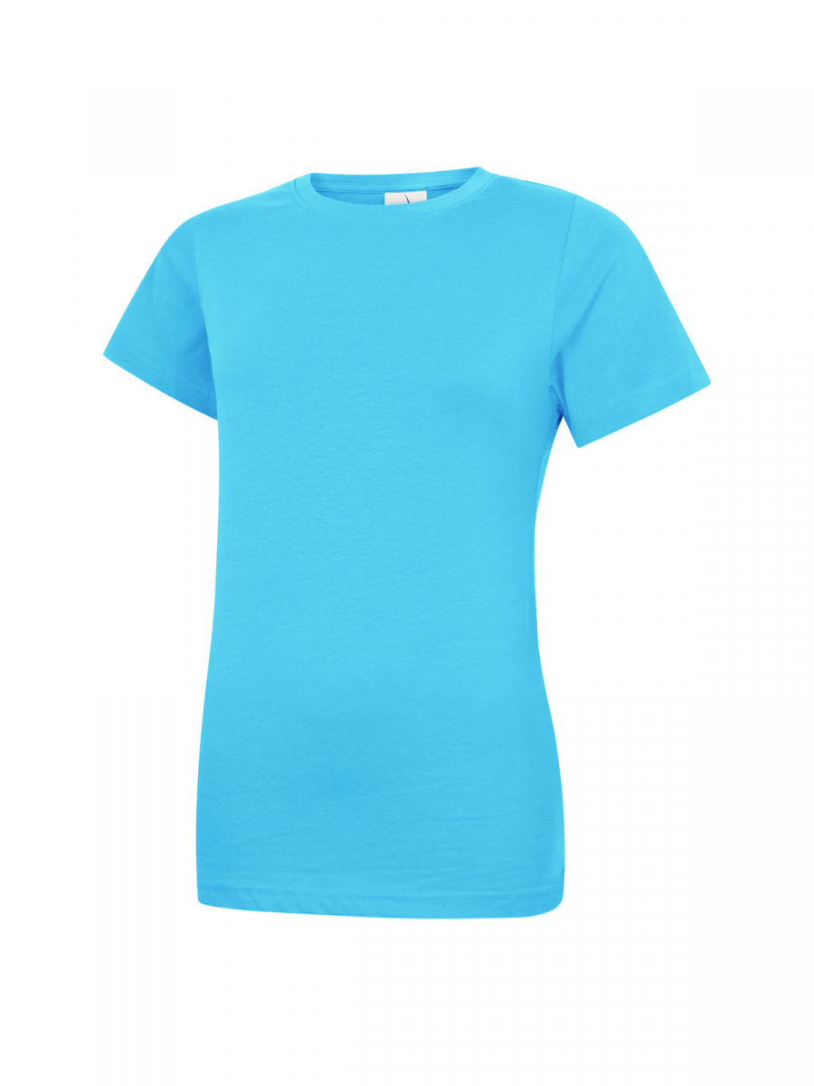 Uneek-Clothing-Ladies Classic Crew Neck T-Shirt, sky