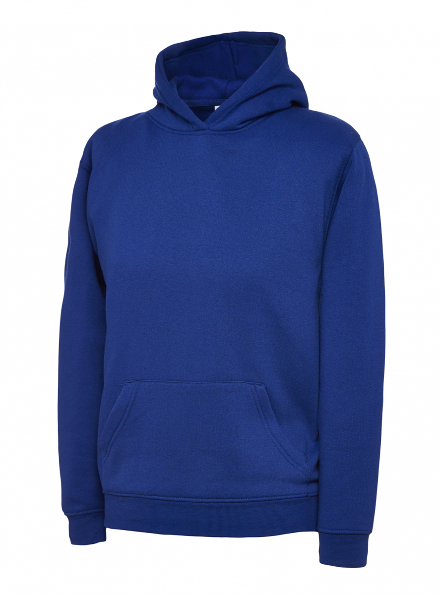 Uneek-Clothing-Childrens Hooded Sweatshirt, königsblau