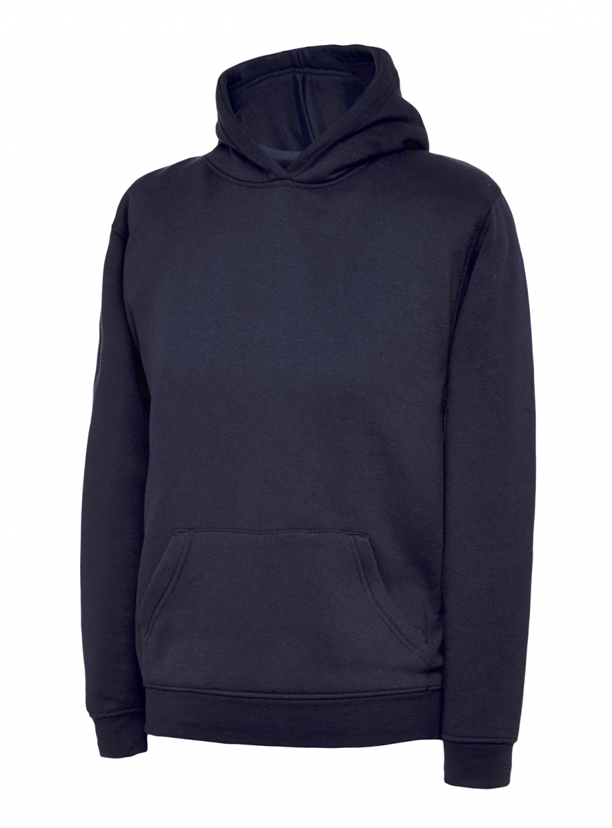 Uneek-Clothing-Childrens Hooded Sweatshirt, navy