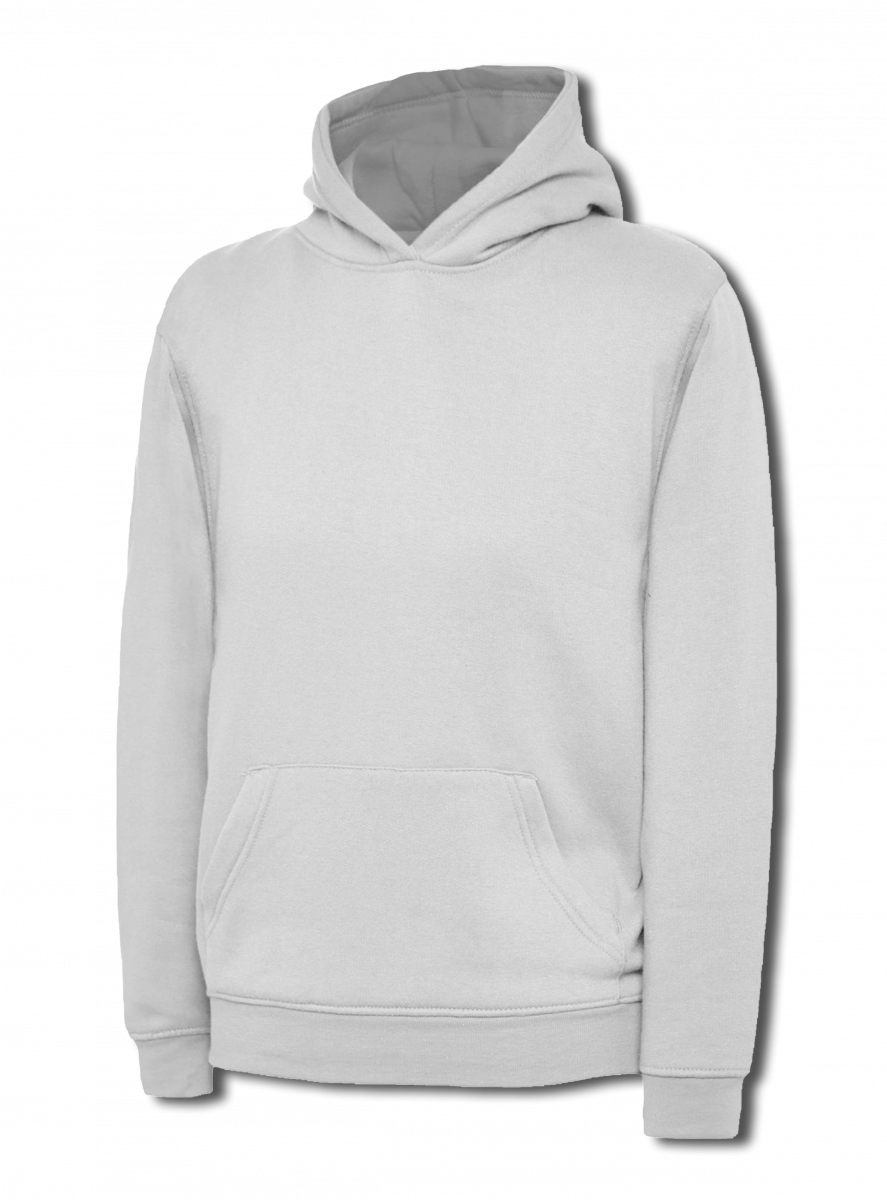 Uneek-Clothing-Childrens Hooded Sweatshirt, weiss