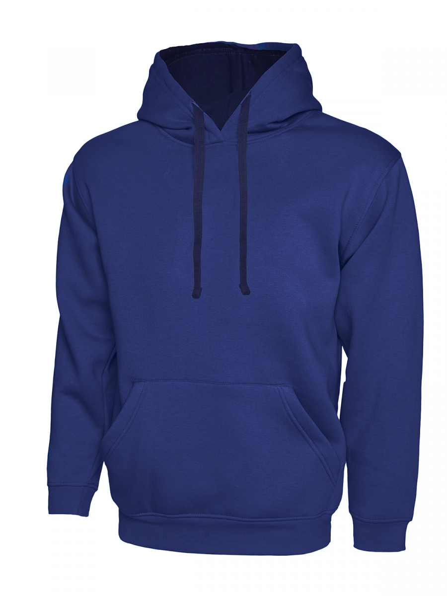 Uneek-Clothing-Contrast Hooded Sweatshirt, navy/heather grey
