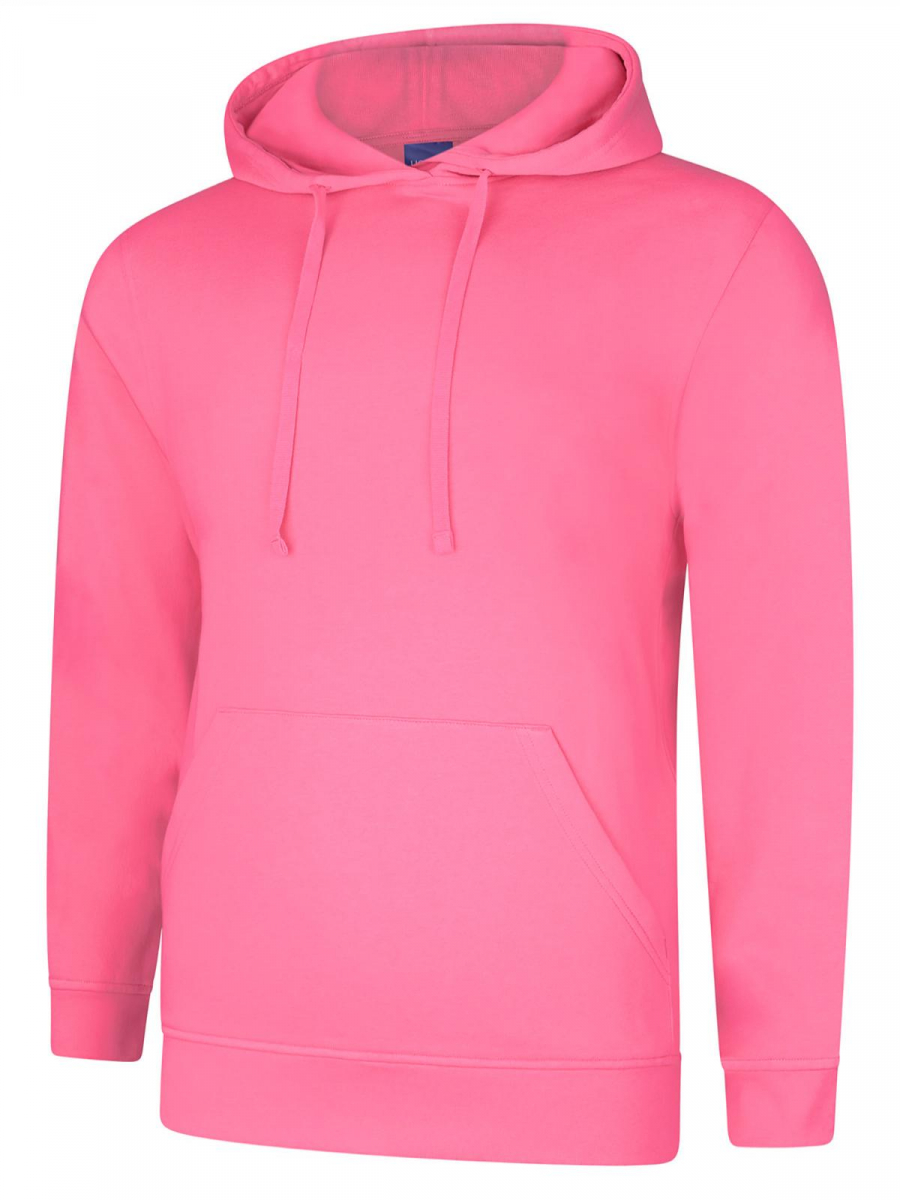 Uneek-Clothing-Deluxe Hooded Sweatshirt, candy floss