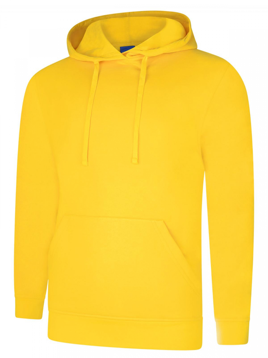 Uneek-Clothing-Deluxe Hooded Sweatshirt, yellow