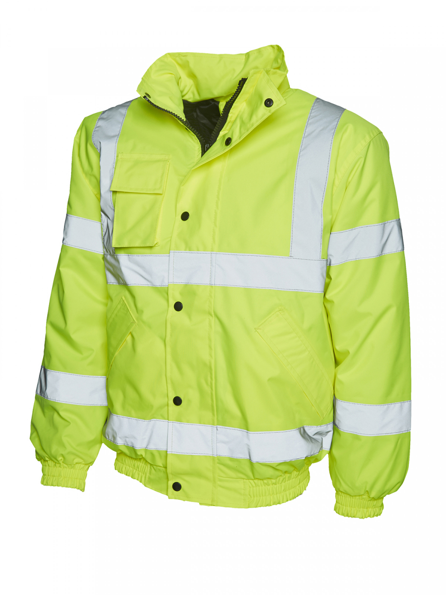 Uneek-Clothing-High Visibility Bomber Jacket, gelb
