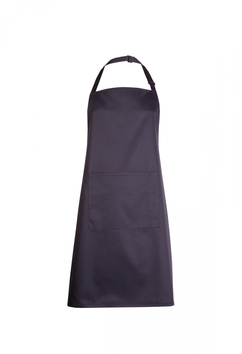 Uneek-Bib Apron with Pocket, schwarz