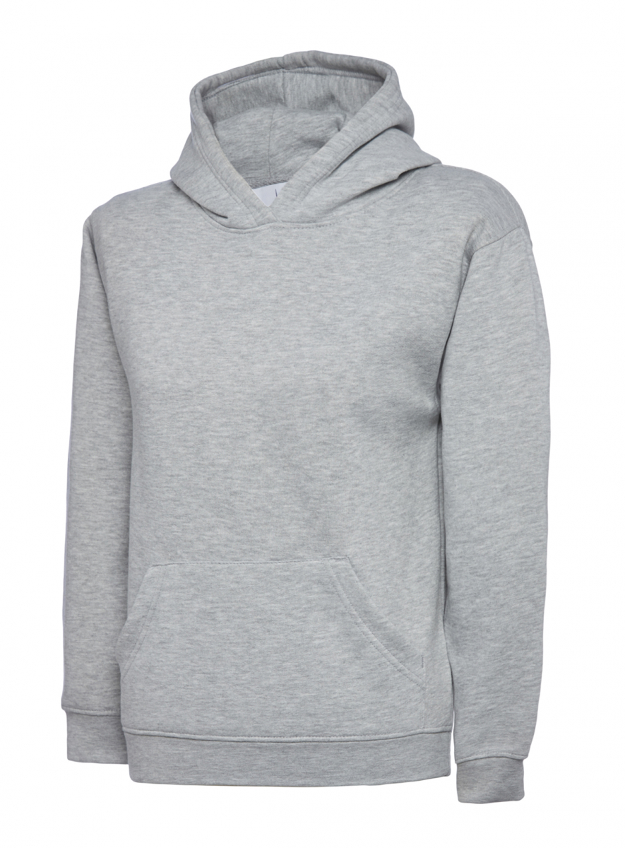 Uneek-Clothing-Kinder Hooded Sweatshirt, heather grey