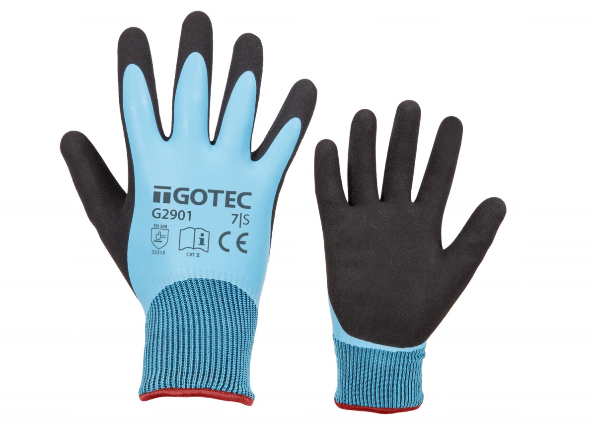 GOTEC-Klte- und Nsseschutzhandschuh, Latex beschichtet, Farbe: blau