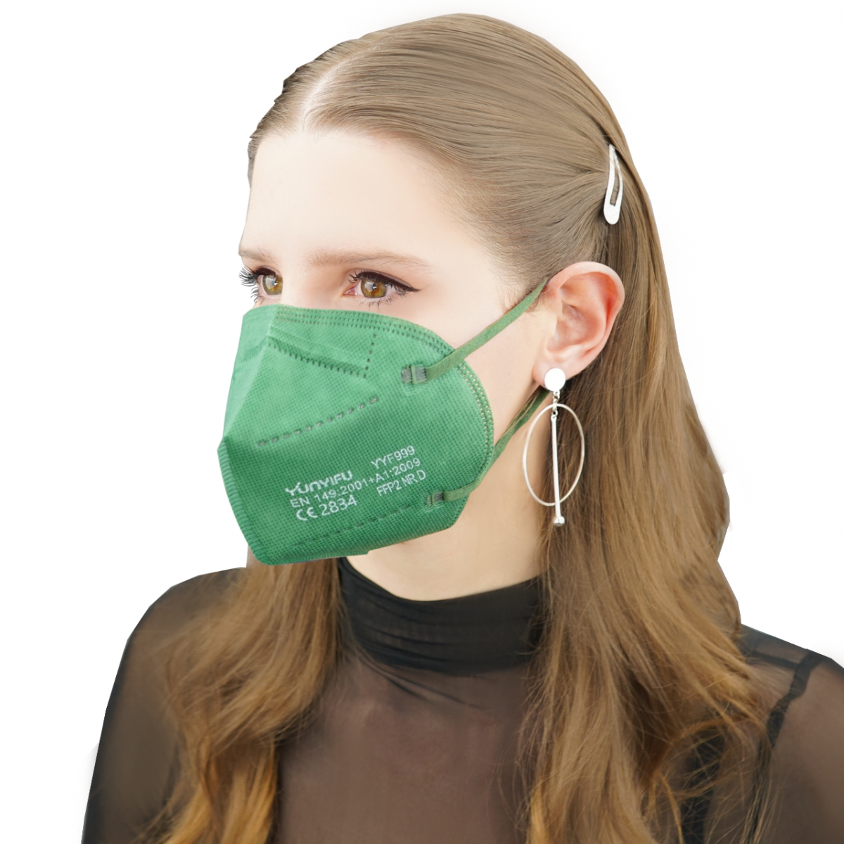 Atemschutz Mundschutz FFP 2 Maske, dunkelgrn, VE= 10 Stck