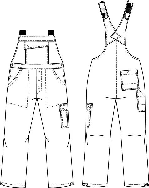 BEB-Workwear, Arbeits-Latzhose, Herren-Arbeits-Berufs-Latz-Hose, Basic grün