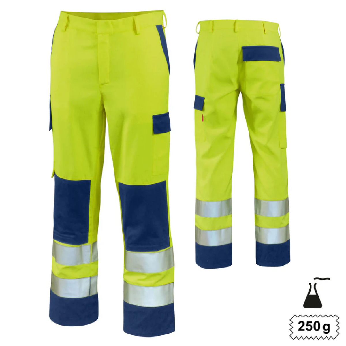 Teamdress-Bundhose HighVisMulti leicht +CH warngelb/marine